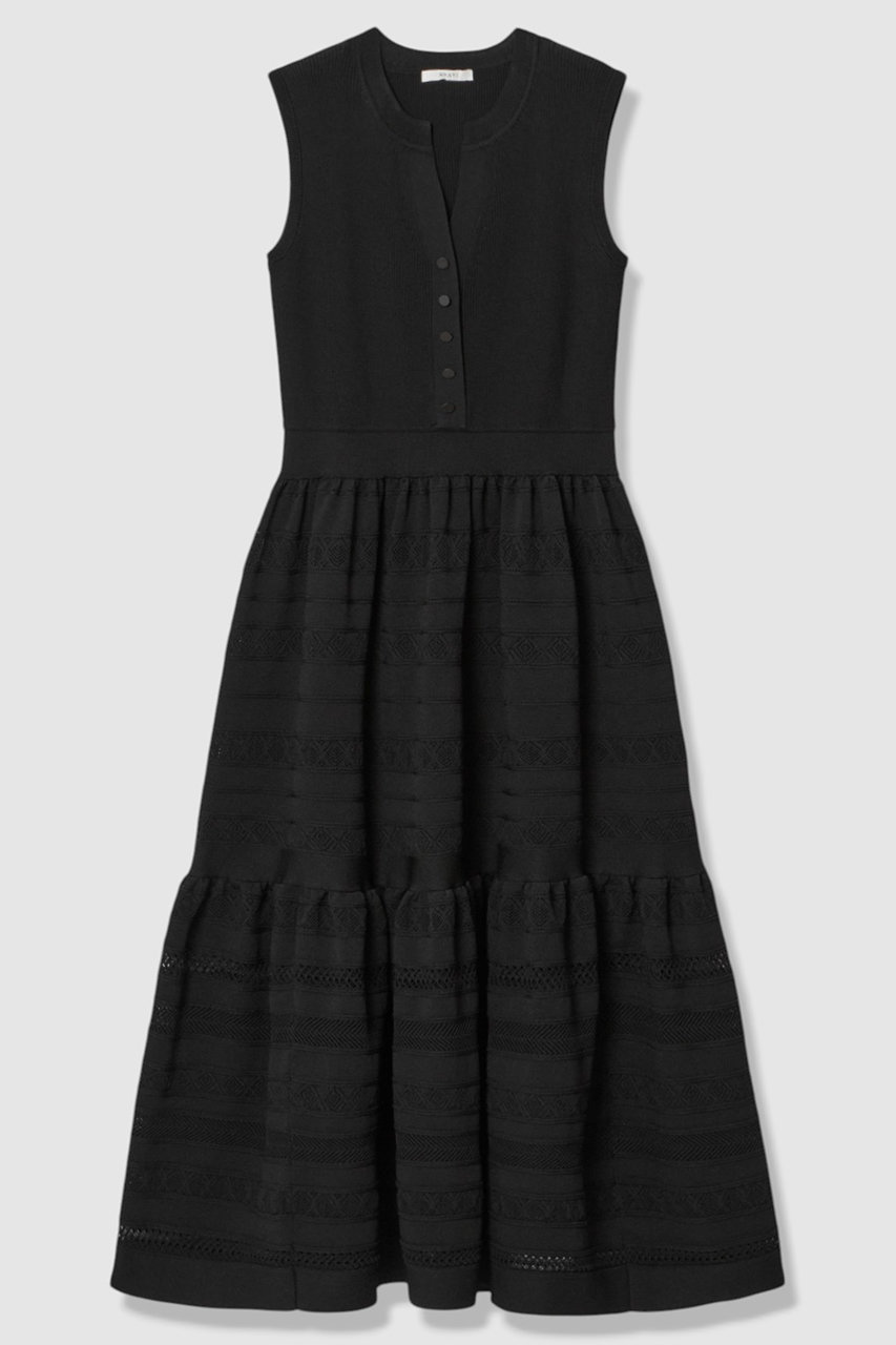 アナイ/ANAYIの【予約販売】【セットアップ対応商品】ニッティングレースティアード ワンピース(ブラック/10261714610-95-380)