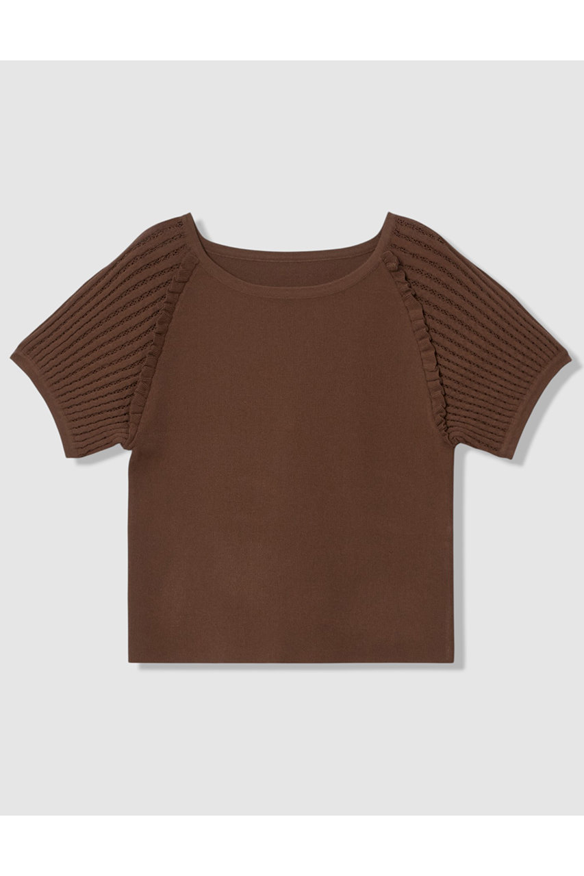 アナイ/ANAYIの【予約販売】プチフリルスリーブ プルオーバー(ブラウン/10261816470-81-380)