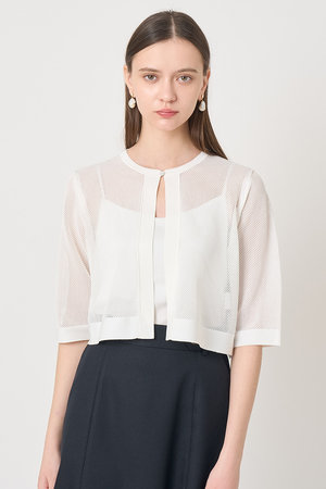 アナイ/ANAYIの【予約販売】【セットアップ対応商品】ニッティングメッシュクルー カーディガン(110300/110303)