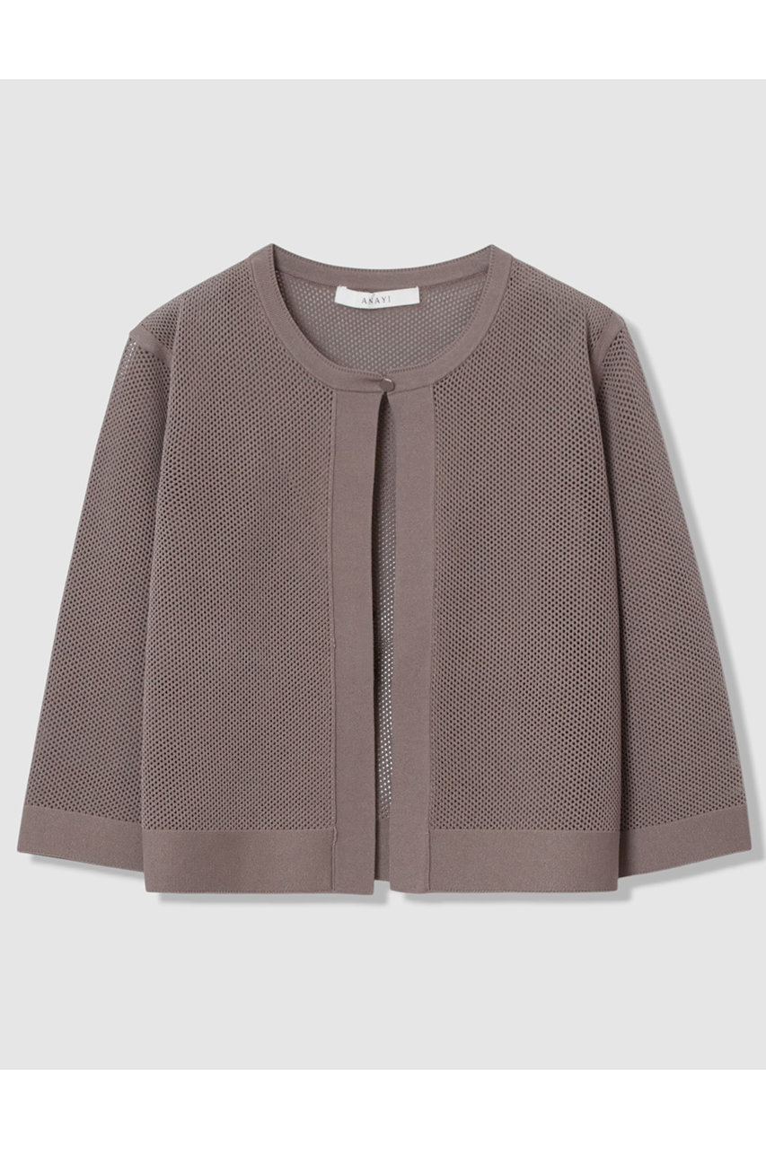 アナイ/ANAYIの【予約販売】【セットアップ対応商品】ニッティングメッシュクルー カーディガン(モカ/10261816610-95-380)