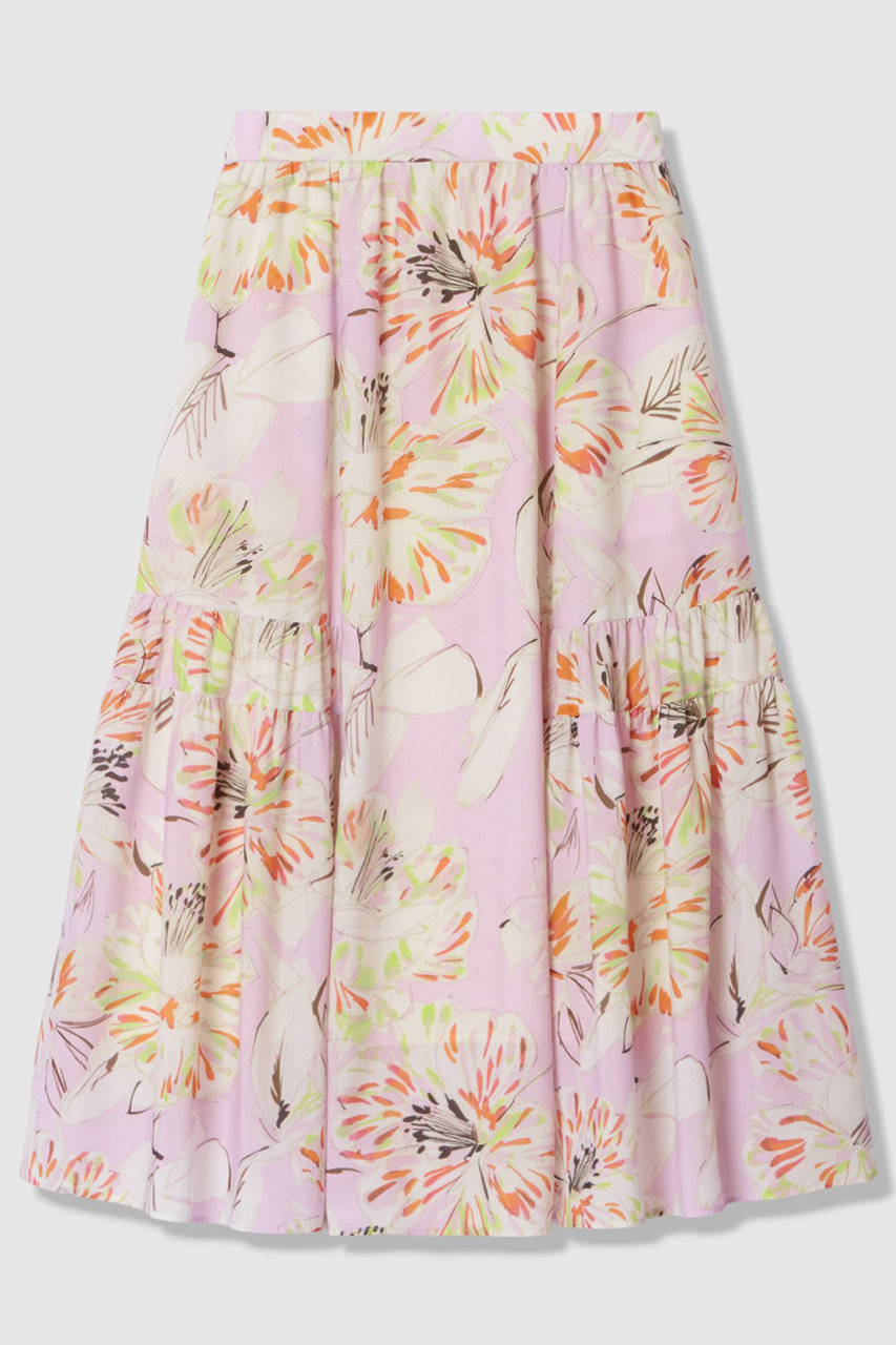 アナイ/ANAYIの【予約販売】ペイントフラワープリントティアード スカート(ピンク/10261711520-81-380)