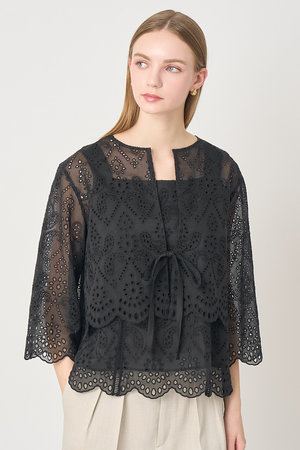 アナイ/ANAYIの【予約販売】【セットアップ対応商品】エンブロイダリーボレロ ブラウス