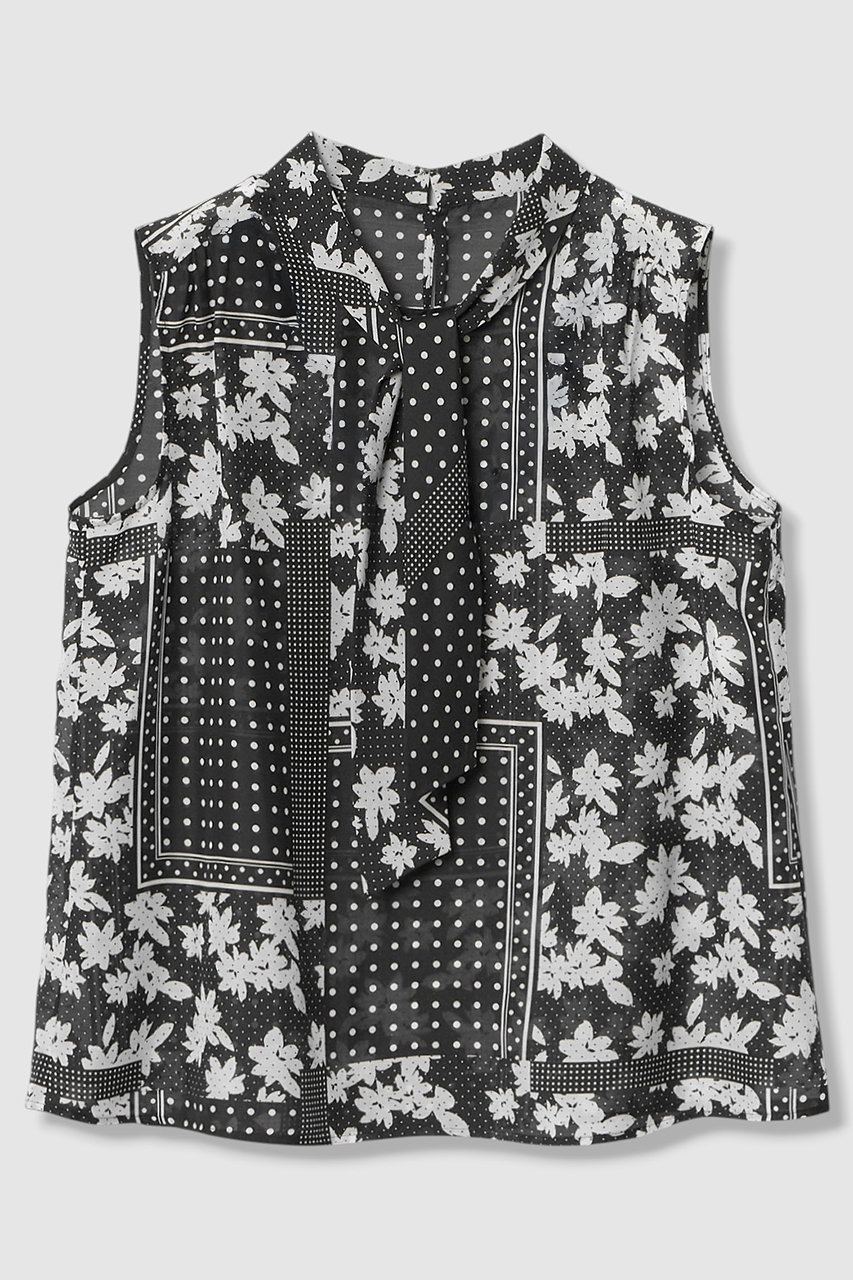 アナイ/ANAYIの【予約販売】【セットアップ対応商品】ドットパッチワークプリントボウタイ ブラウス(ブラック/10261713580-95-380)