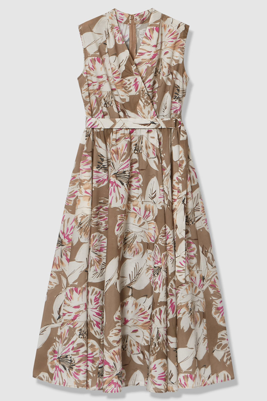 アナイ/ANAYIの【予約販売】ペイントフラワープリントフレア ワンピース(ブラウン/10261714520-81-380)