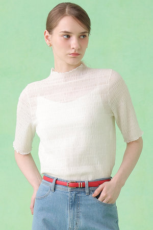 アナイ/ANAYIの【予約販売】シャーリング5分袖 プルオーバー(110100/110102)