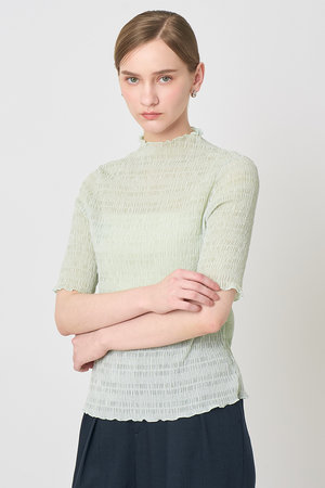 アナイ/ANAYIの【予約販売】シャーリング5分袖 プルオーバー(110100/110102)