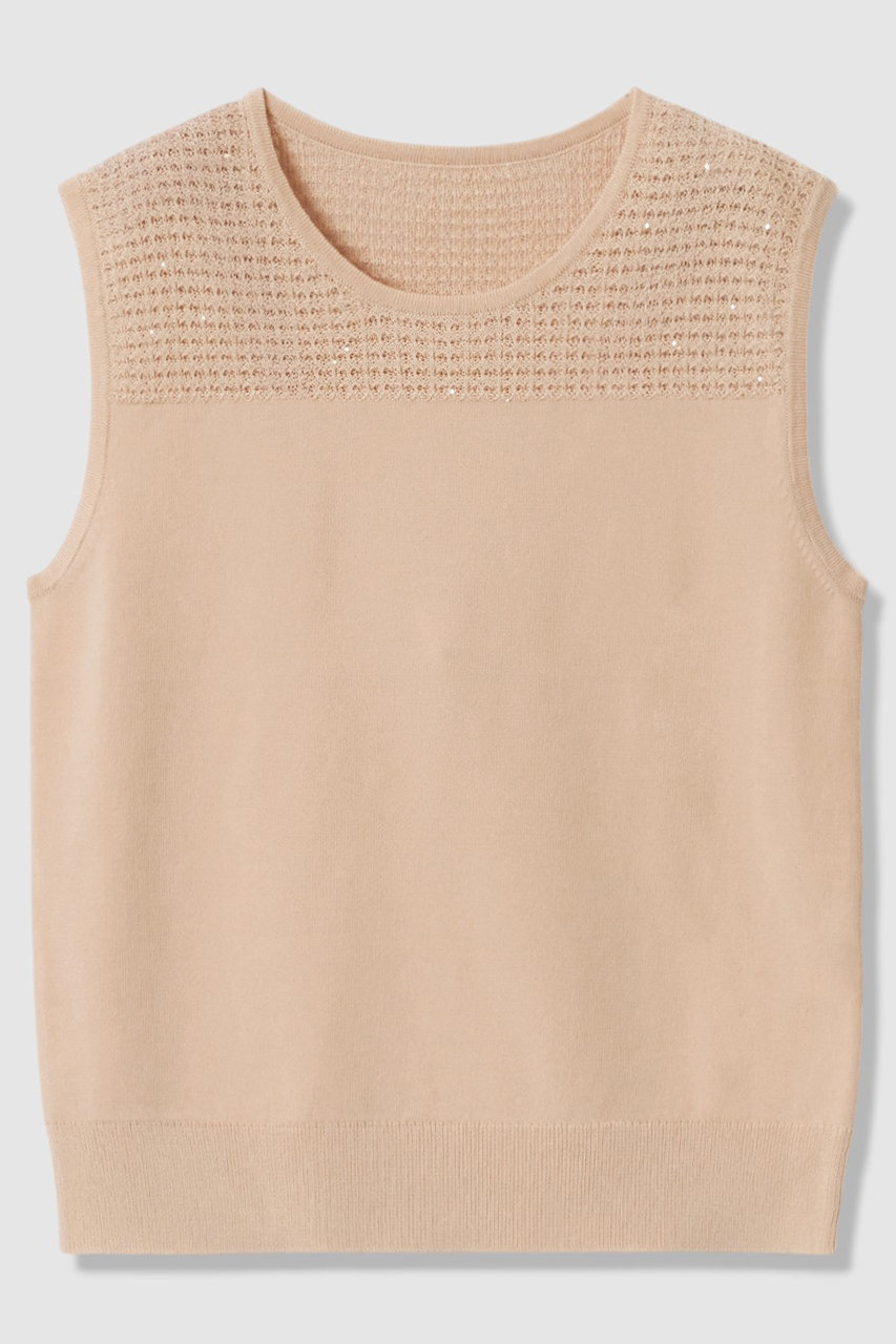 アナイ/ANAYIの【予約販売】【セットアップ対応商品】トラフォラートノースリーブ(ベージュ/10261816950-95-380)