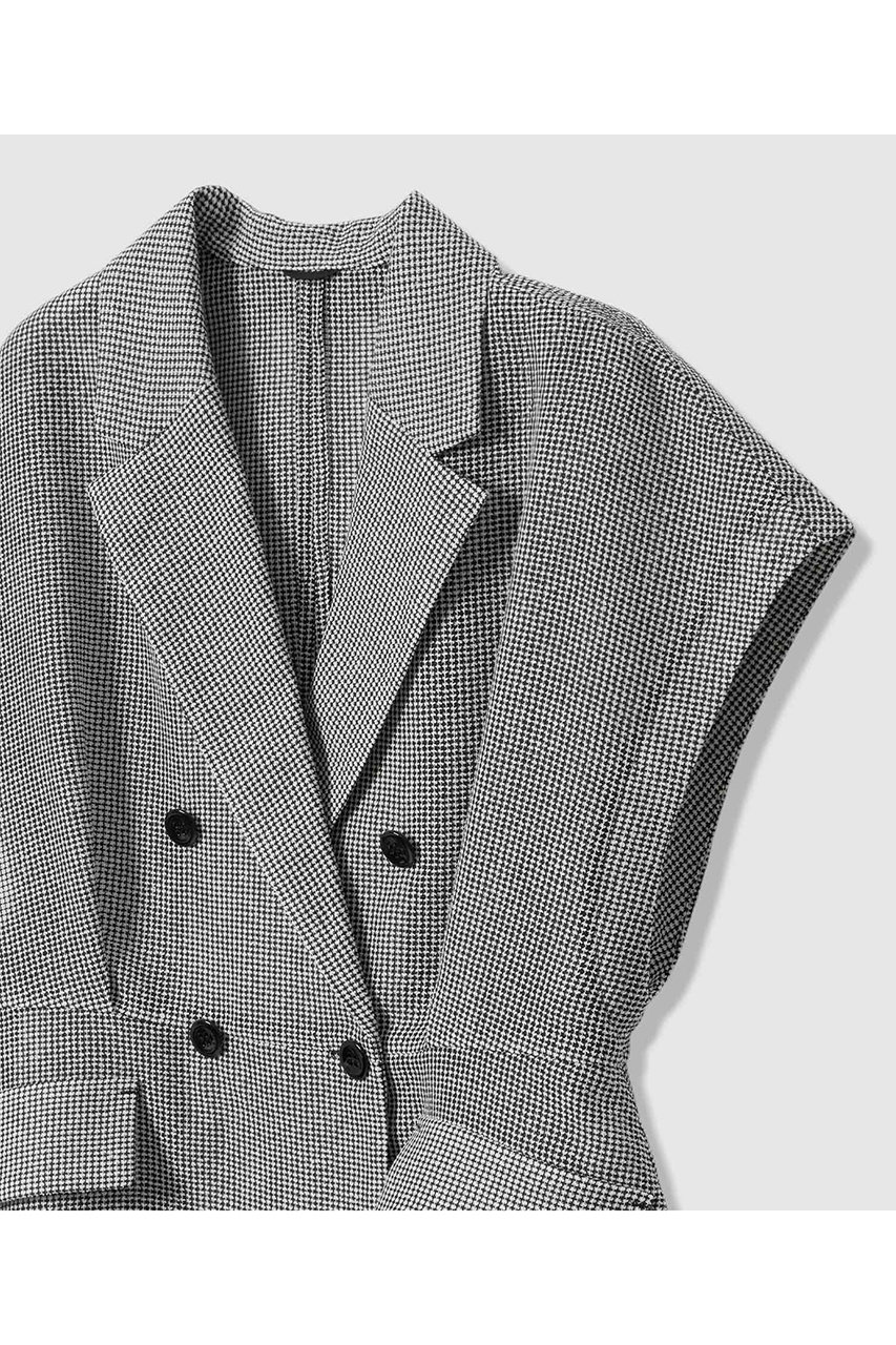 ANAYI アナイ シルクウール ペプラムジレ ブラック 38 ANAYI（アナイ）の「シルクウールペプラムジレ（その他アウター）」 - WEAR