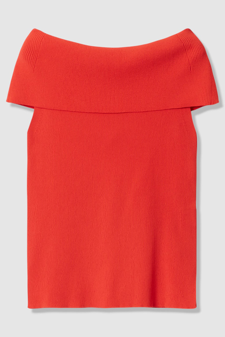 アナイ/ANAYIの【予約販売】オフショルダーリブ プルオーバー(レッド/10262816240-65-380)