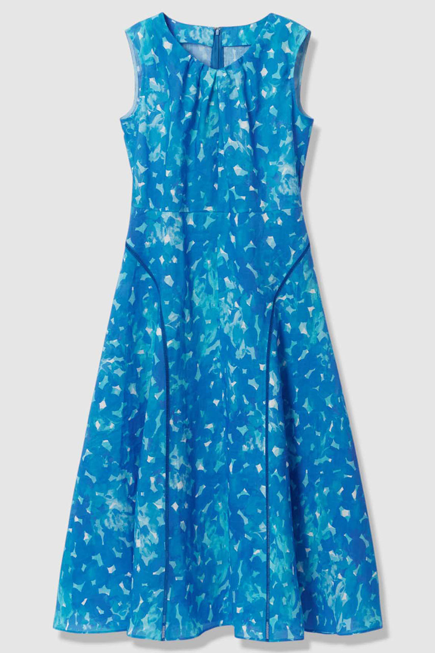 アナイ/ANAYIの【予約販売】Veil Blue プリントリネンフレア ワンピース(ブルー/10262714040-61-380)