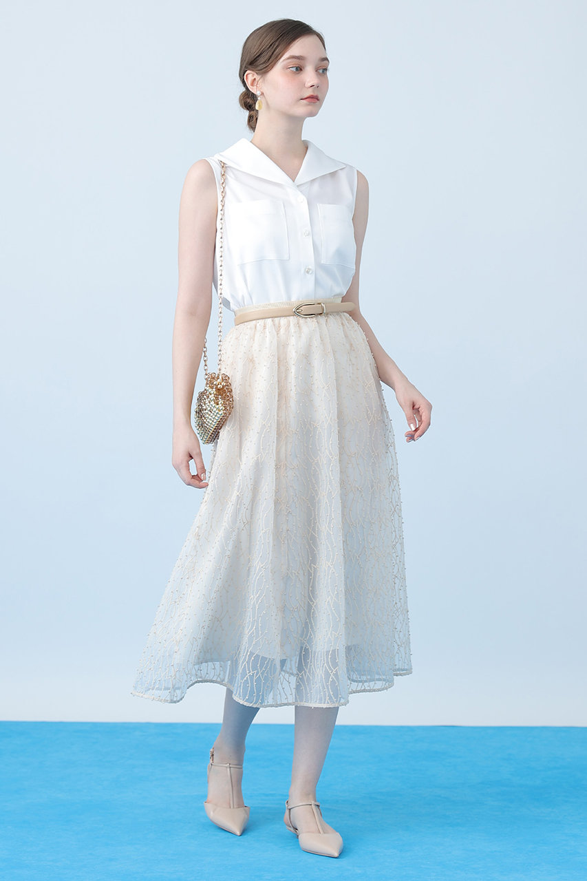 ANAYI(アナイ)｜【予約販売】コーラルリーフ刺繍フレア スカート