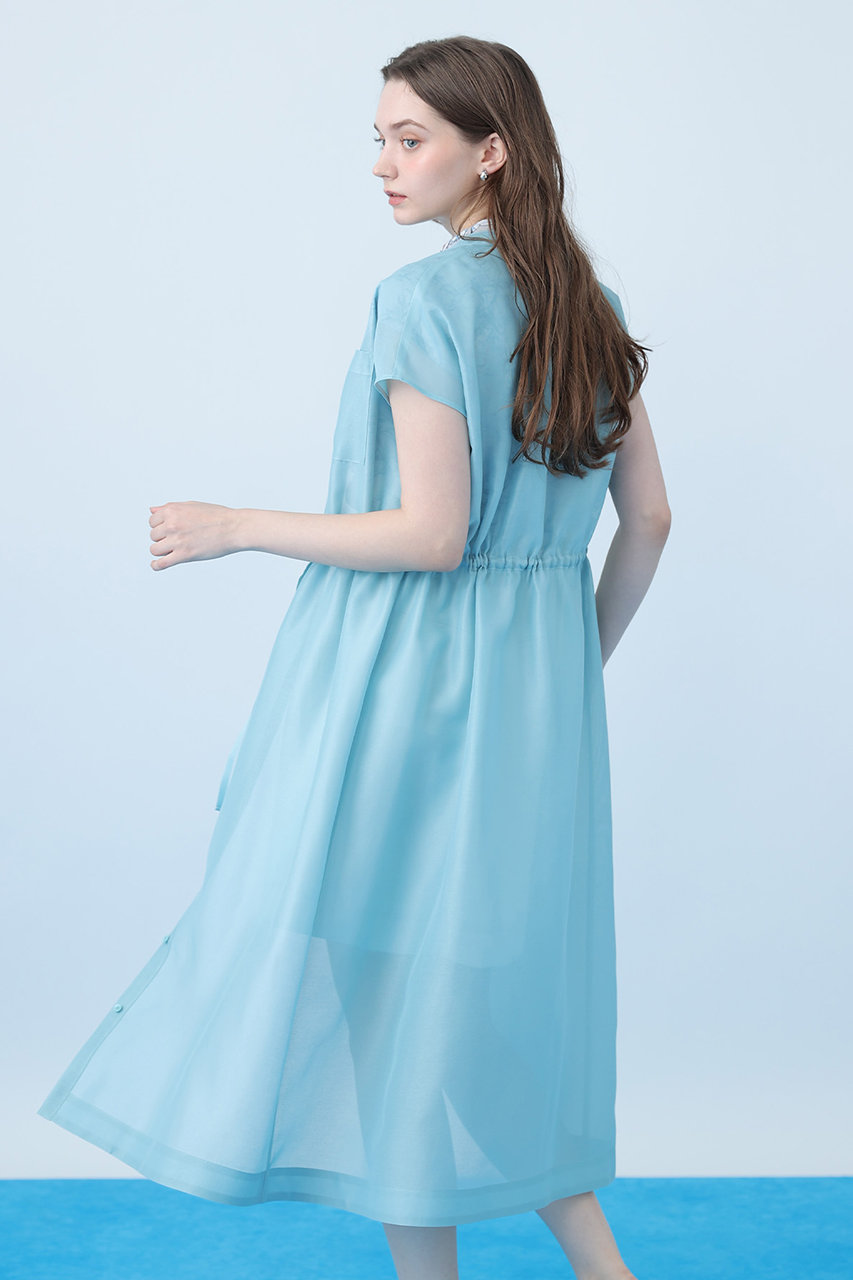 ANAYI ブルーワンピース ANAYI(アナイ)｜オーガンジードロストジレ ワンピース/ブルー の通販