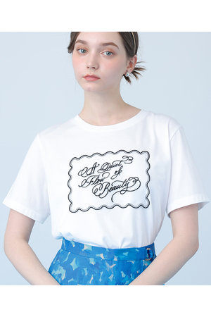 アナイ/ANAYIのコットン天竺カリグラフィーＴシャツ(110100/110102)