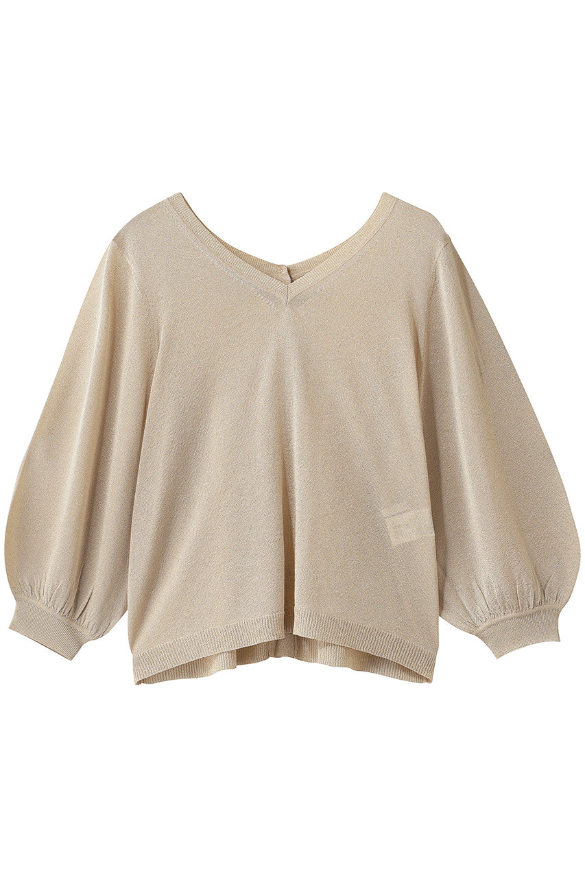 ANAYI LUREX 2WAY V プルオーバー (ゴールド, 38) アナイ ELLE SHOP