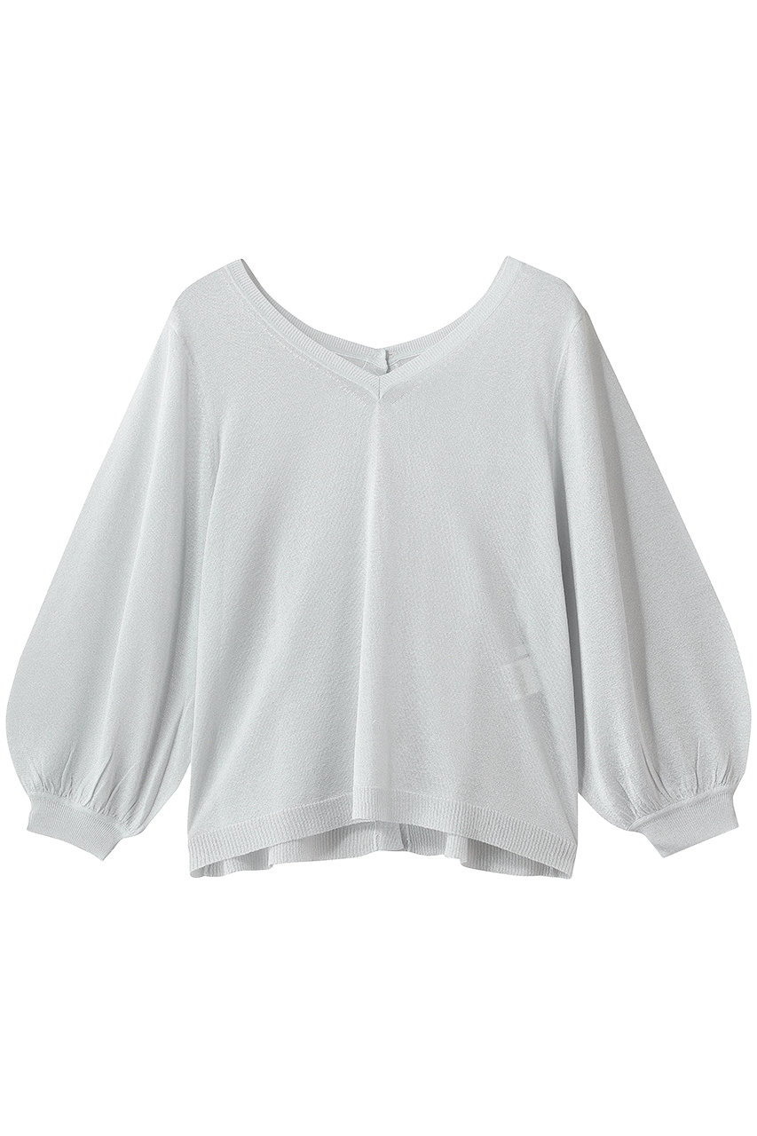 ANAYI LUREX 2WAY V プルオーバー (シルバー, 38) アナイ ELLE SHOP