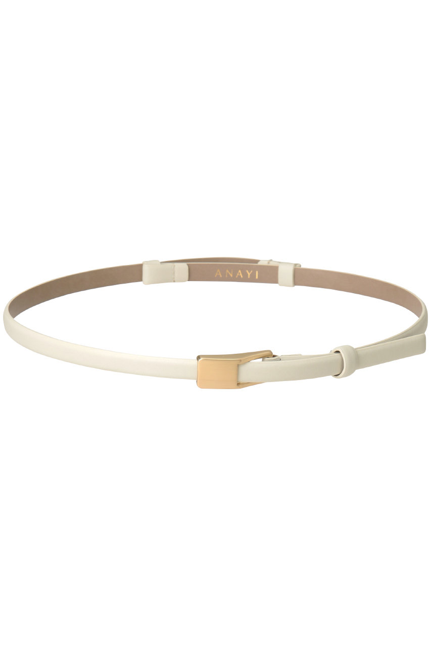 ANAYI プレートバックルスライドBELT (オフホワイト, 1) アナイ ELLE SHOP