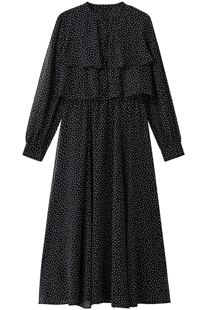 ANAYI ドットPTティアードワンピース (ブラック, 38) アナイ ELLE SHOP