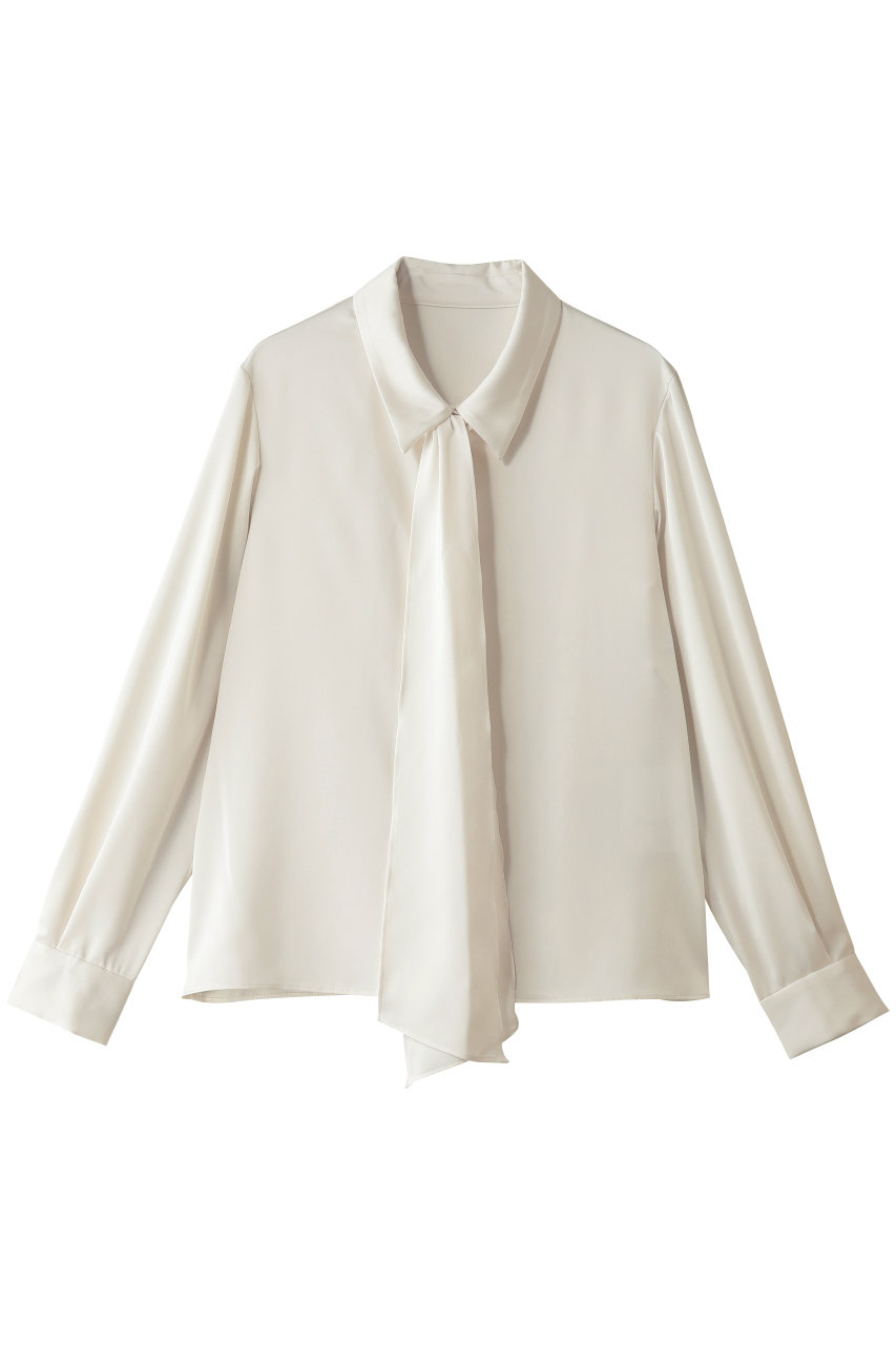 ANAYI マットサテンリボンシャツブラウス (アイボリー, 38) アナイ ELLE SHOP