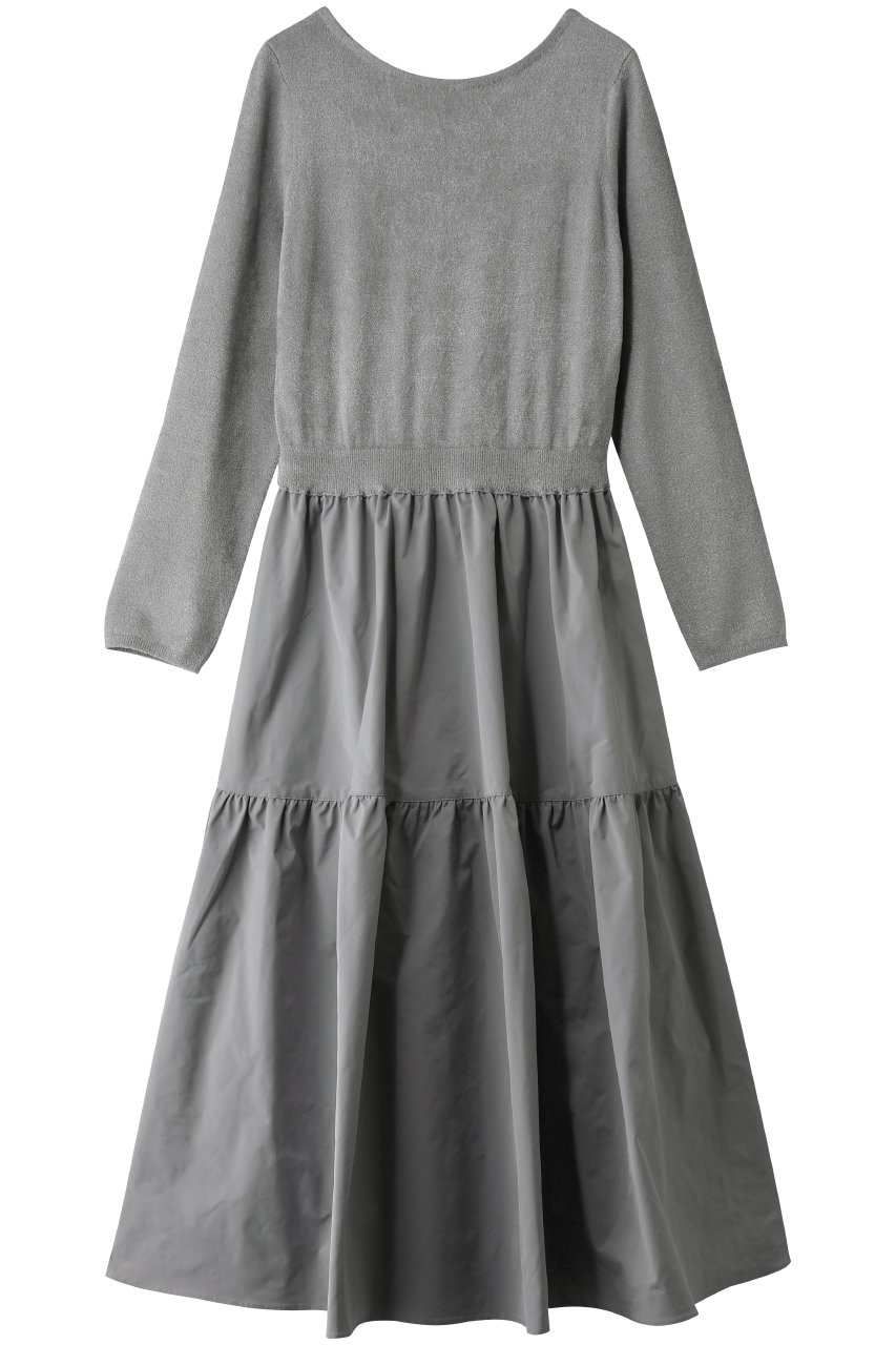 ANAYI モール+タフタドッキングワンピース (グレー, 38) アナイ ELLE SHOP