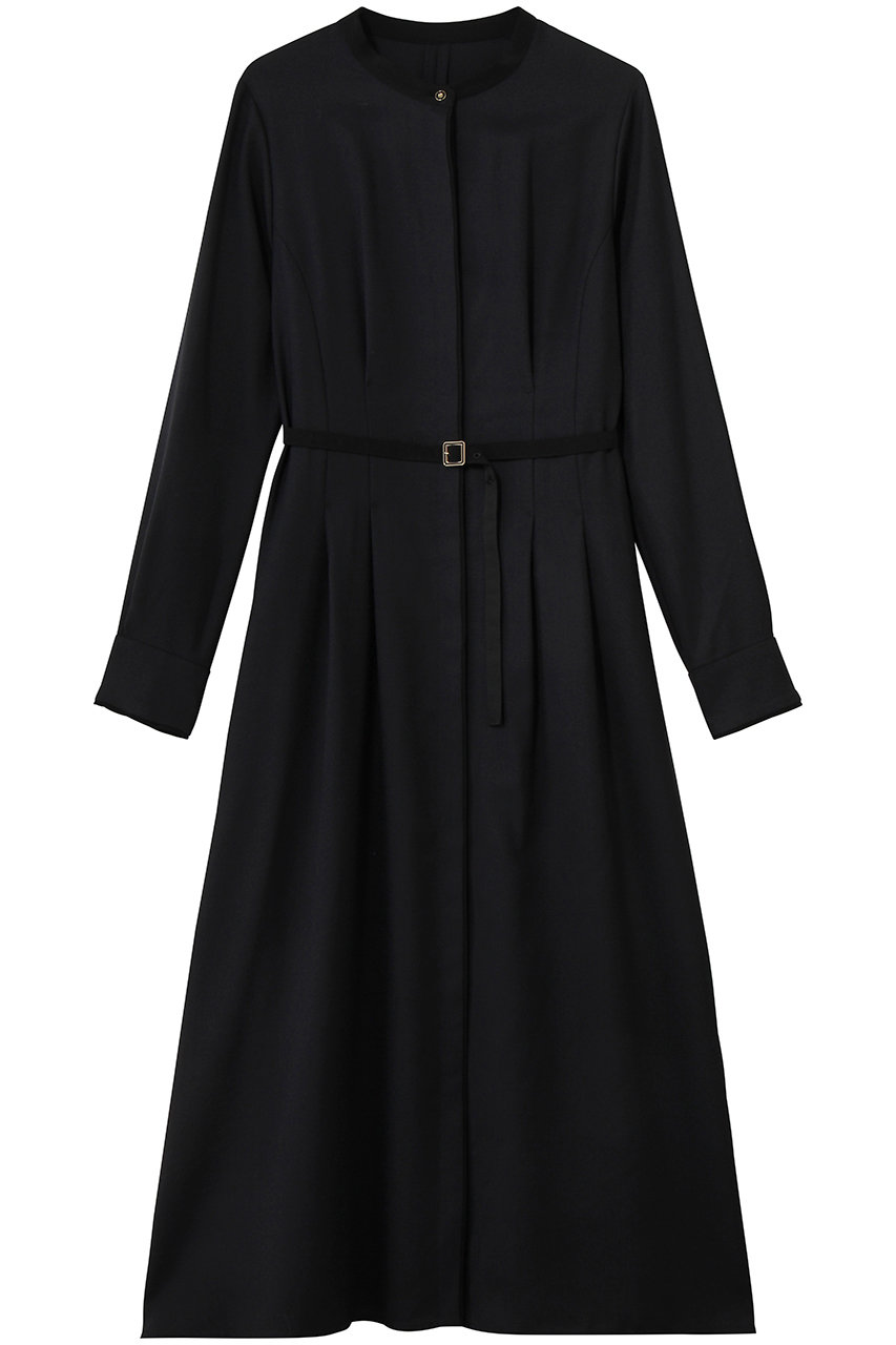 ANAYI ウールジョーゼットバイカラーワンピース (ネイビー, 38) アナイ ELLE SHOP