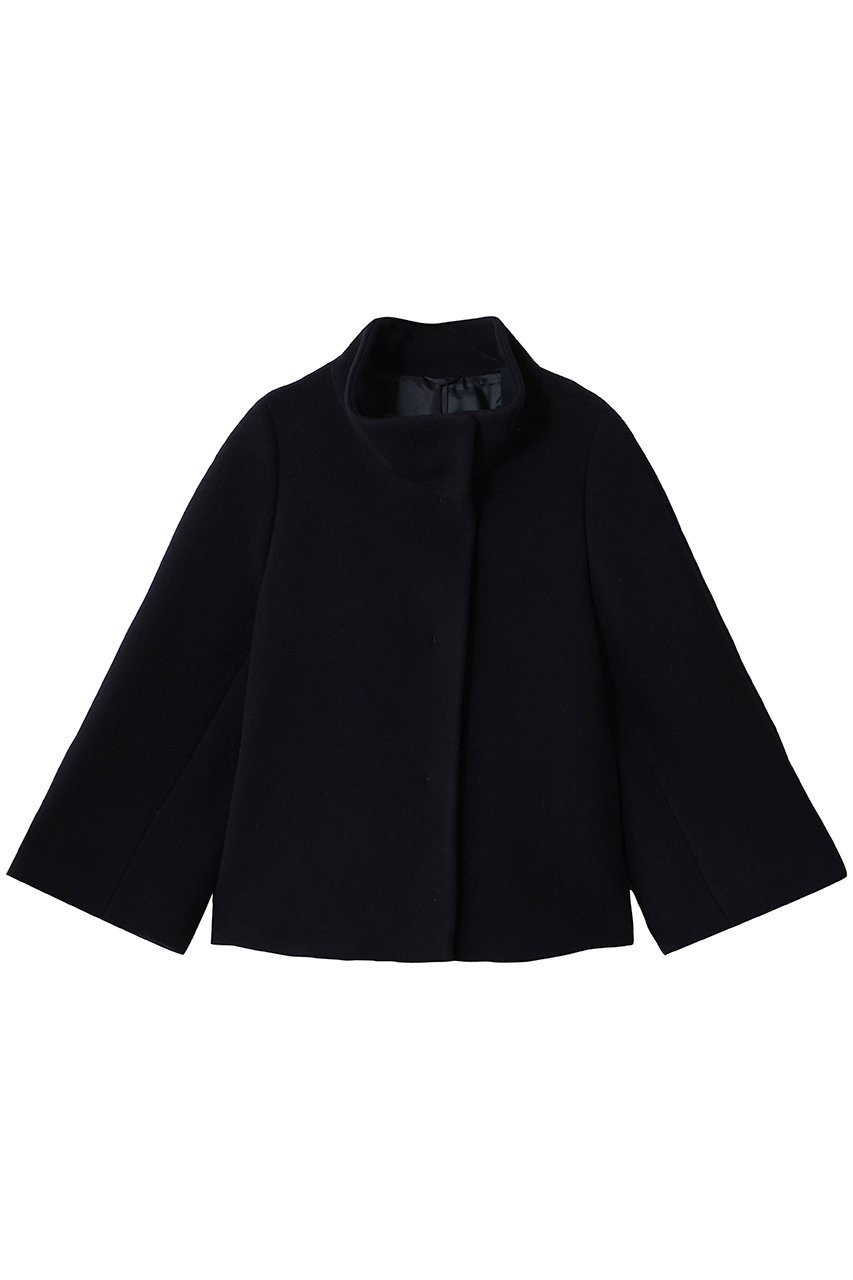ANAYI ウールビーバーショートコート (ネイビー, 36) アナイ ELLE SHOP