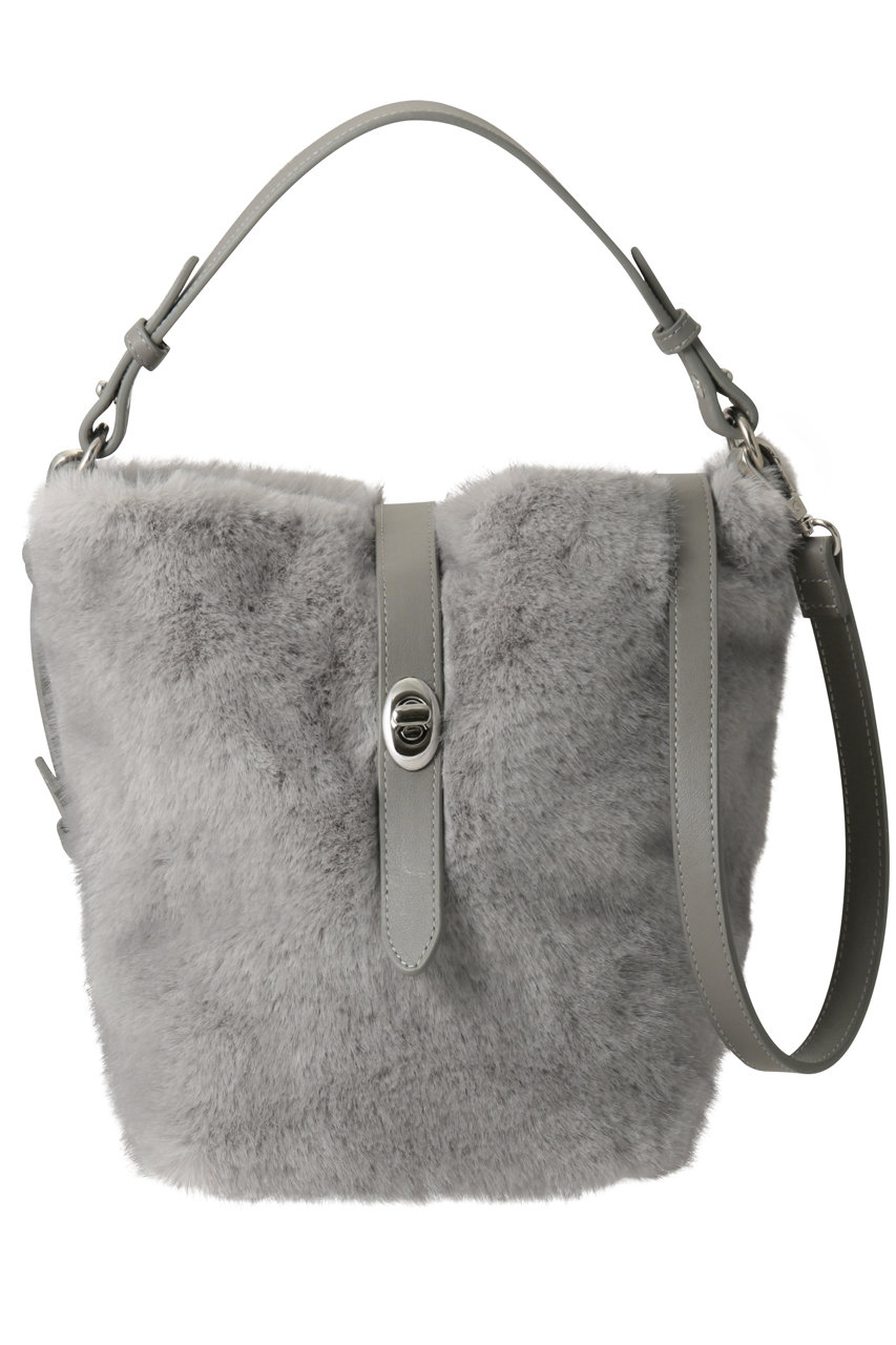 ANAYI フェイクファーバケットハンドBAG (ライトグレー, 1) アナイ ELLE SHOP