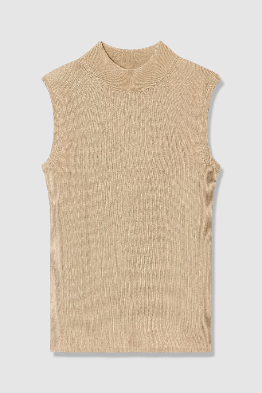 アナイ/ANAYIの【予約販売】アセテートポリエステルノースリーブプルオーバー(ベージュ/10262816210-95-380)