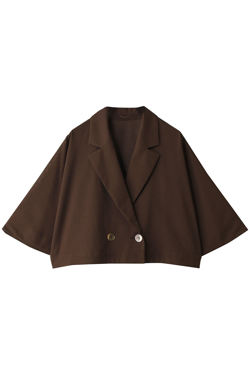 アナイ/ANAYIのファインメッシュハーフスリーブ ジャケット〈セットアップ対応商品〉(ブラウン/10262110020-81-380)
