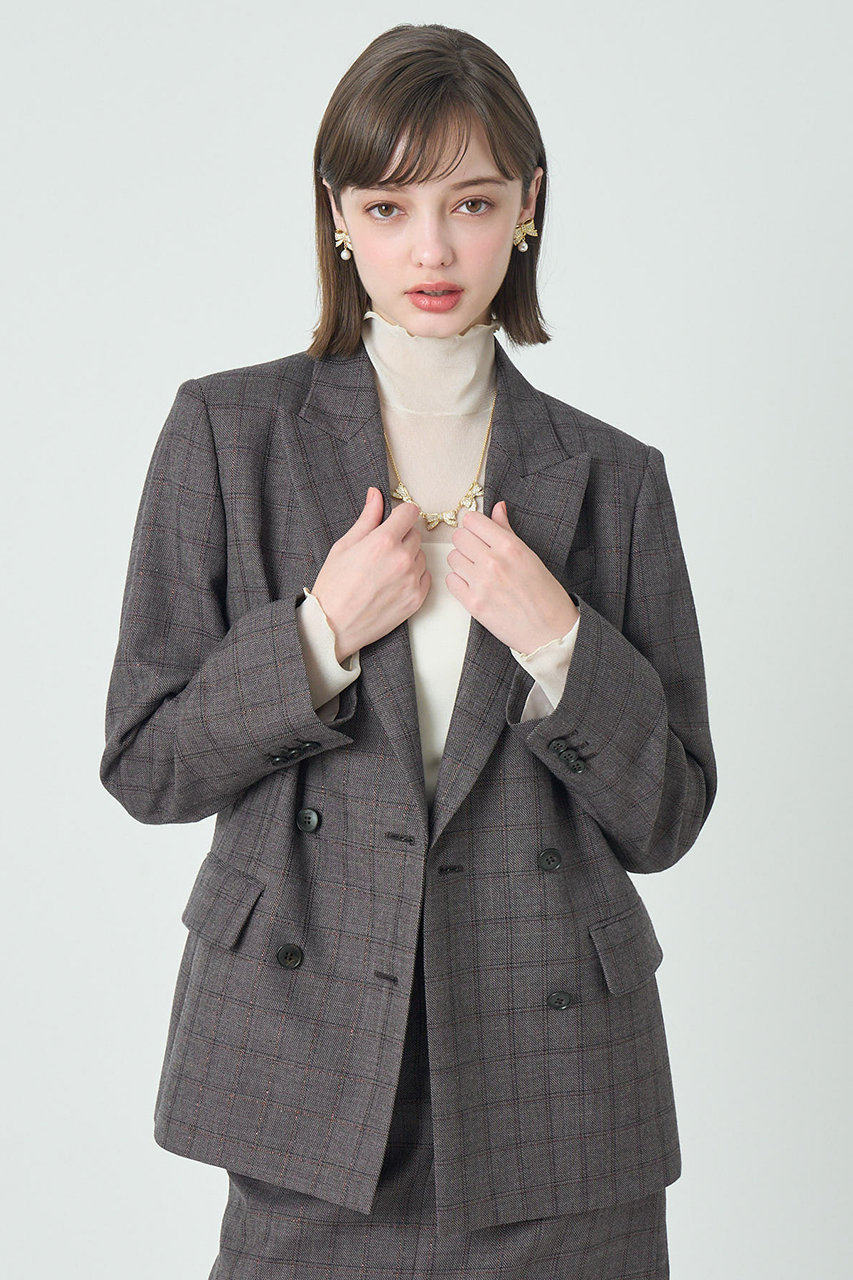 新品 ANAYI ウール混紡テーラードジャケット グレー 極美品✨アナイ 