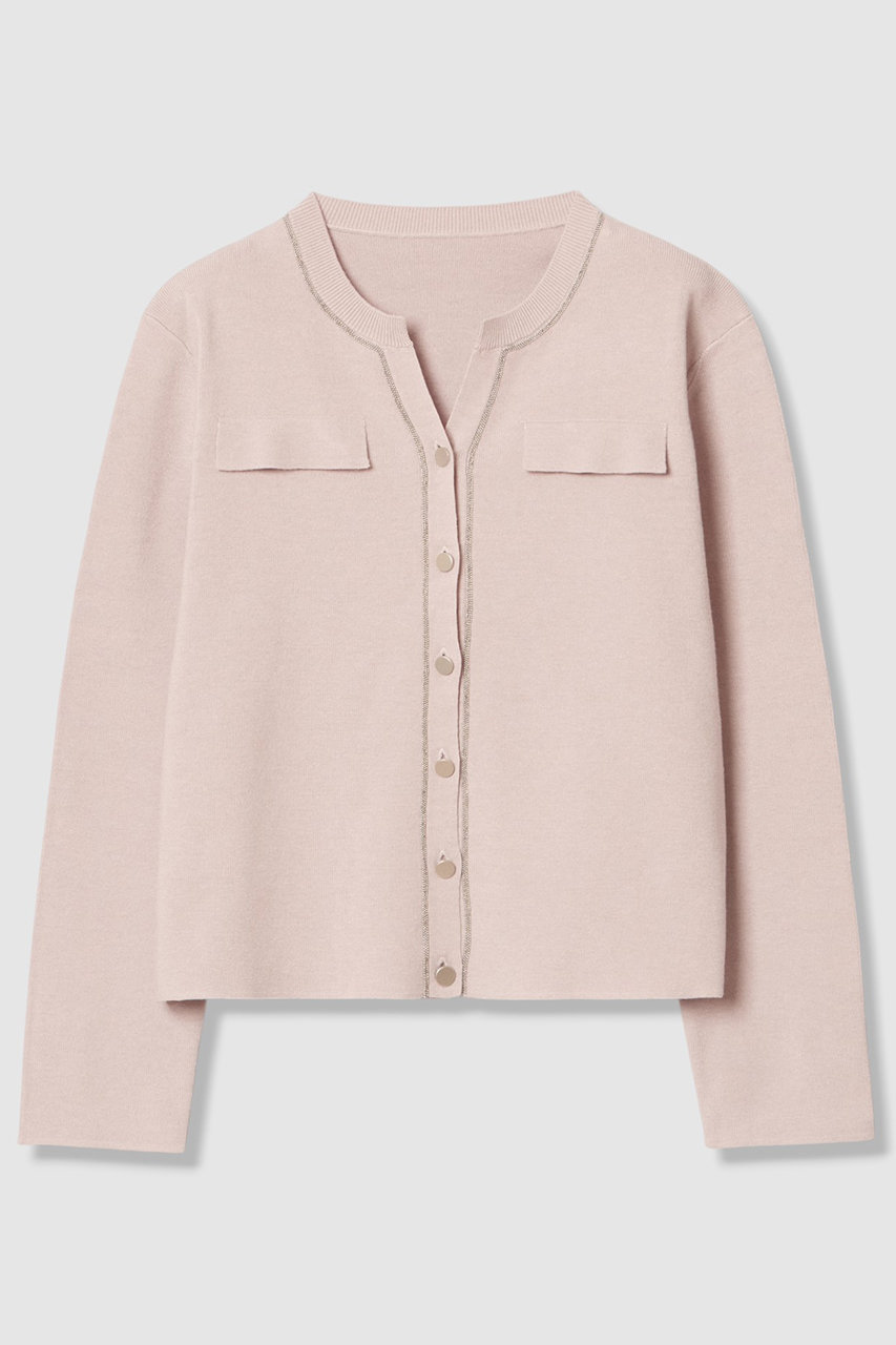 ANAYI ボールチェーン カーディガン (ピンク, 38) アナイ ELLE SHOP