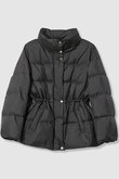 マットサテンペプラムダウンコート