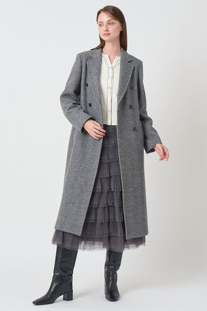 アナイ/ANAYIの【予約販売】ウールシルクヘリンボーンロングコート(110900/110903)