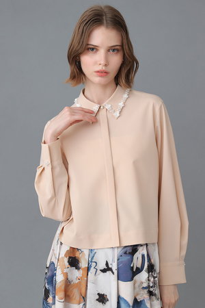 アナイ/ANAYIの【予約販売】ストレッチクロスビジューカラーシャツ(110400/110403)