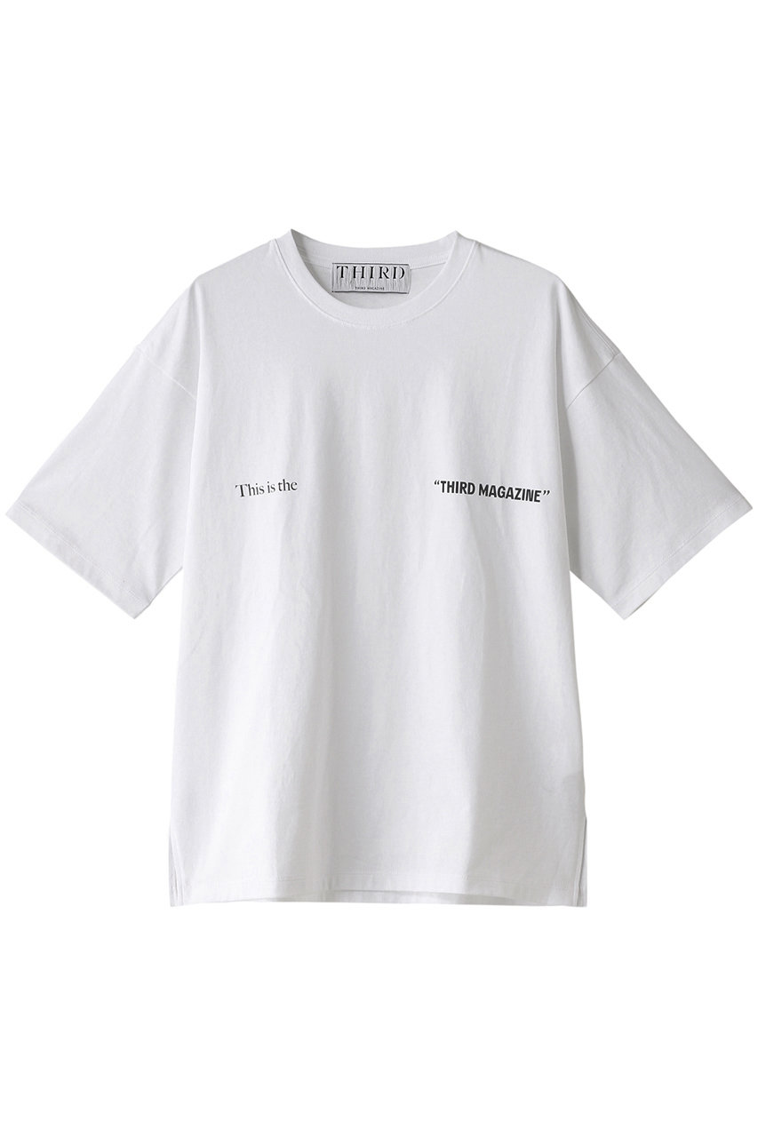 THIRD MAGAZINE 【ELLE SHOP 15th限定】サイドスリットTシャツ (ホワイト, F) サードマガジン ELLE SHOP