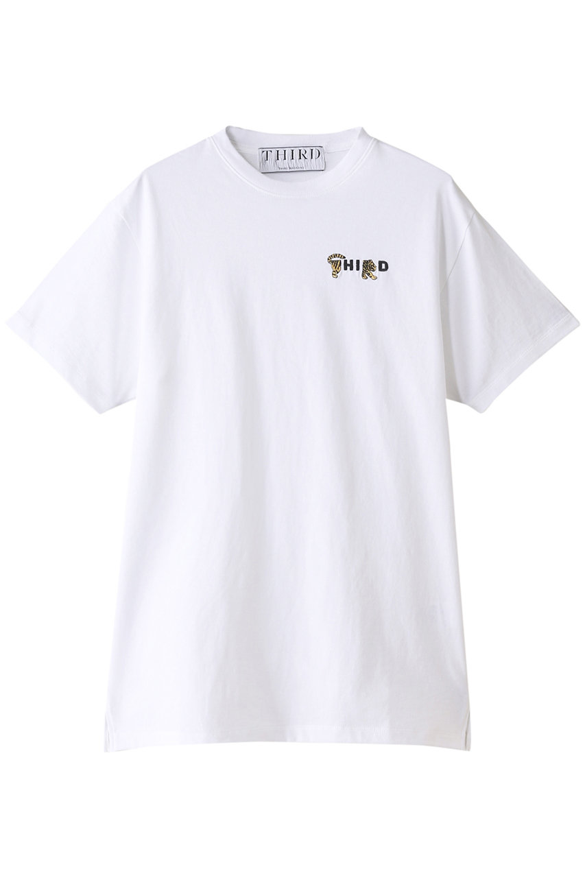サード マガジン/THIRD MAGAZINEの”THIRD” Tigerロゴ刺繍Tシャツ(ホワイト/A0813UTS416)