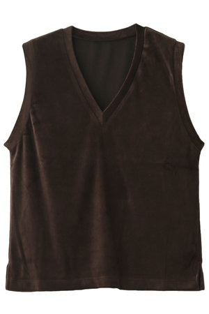 ベロアノースリーブトップス