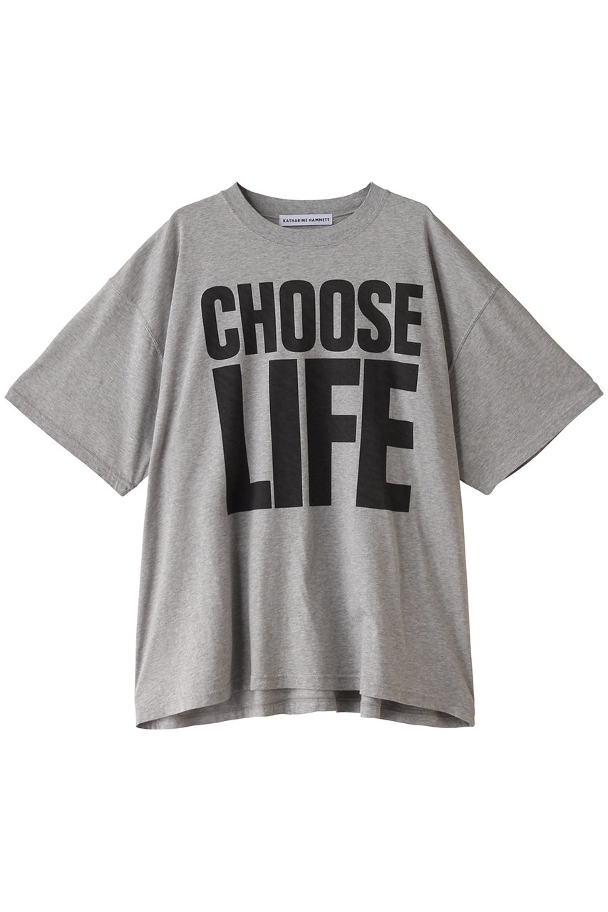 サードマガジン/THIRD MAGAZINEの【別注】KATHARINE HAMNETT×TM×mikomori CHOOSE LIFE SLOGAN Tシャツ(杢グレー/A0844UTS118)