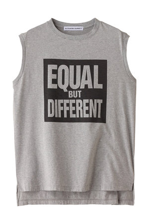 サードマガジン/THIRD MAGAZINEの【別注】KATHARINE HAMNETT×TM×mikomori EQUAL BUT DIFERENT SLOGAN ノースリーブTシャツ(110100/110101)
