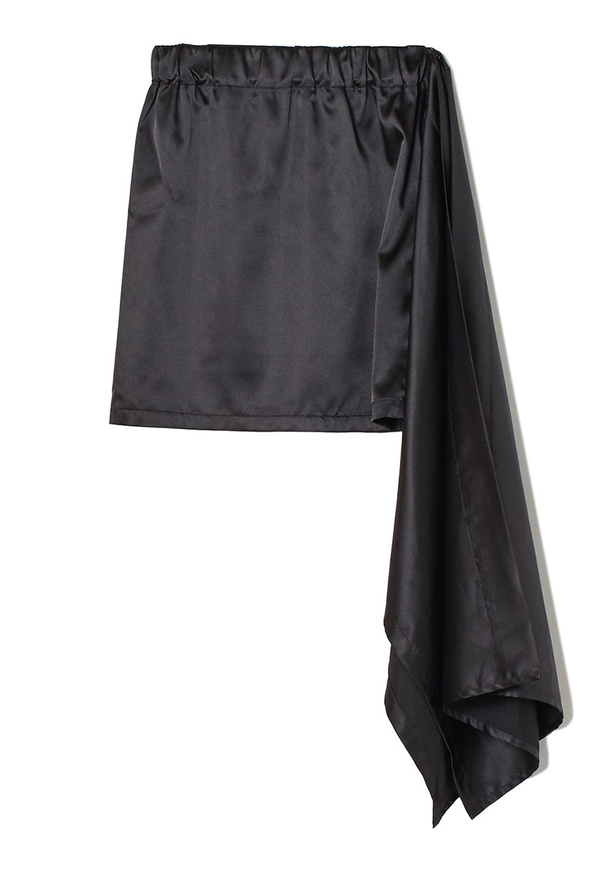 THIRD MAGAZINE 【GUIDO VERA】クレープサテン巻きスカート (ブラック, 9(XS)) サードマガジン ELLE SHOP