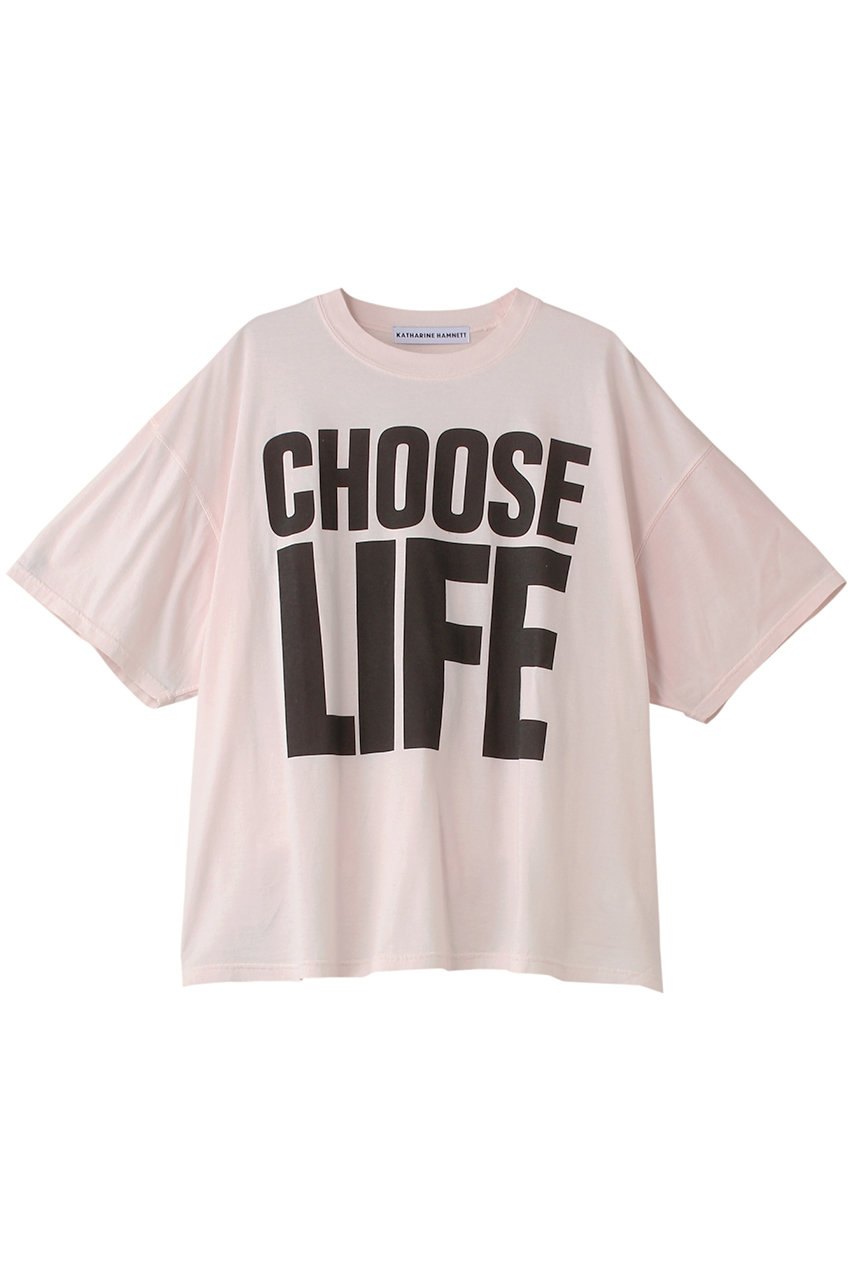 サードマガジン/THIRD MAGAZINEの【別注】KATHARINE HAMNETT”CHOOSE LIFE”Tシャツ(ピンク/A0844UTS227)