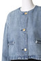 ノーカラーデニムジャケット サードマガジン/THIRD MAGAZINE