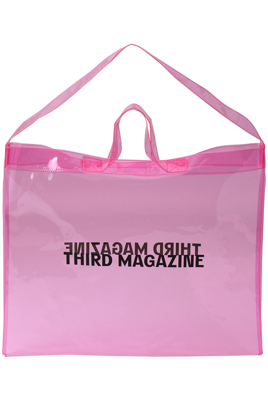 THIRD MAGAZINE(サードマガジン)|ロゴクリアバッグ/ピンク の THIRD MAGAZINE(サードマガジン)|ロゴクリアバッグ/ピンク の