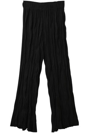 裏毛スウェット×シルクドットタックパンツ｜THIRD