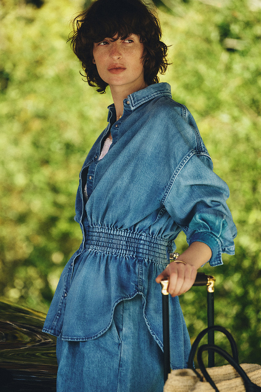 サードマガジン　ウエストシャーリングデニムシャツ THIRD MAGAZINE(サードマガジン)｜ウエストシャーリングデニムシャツ