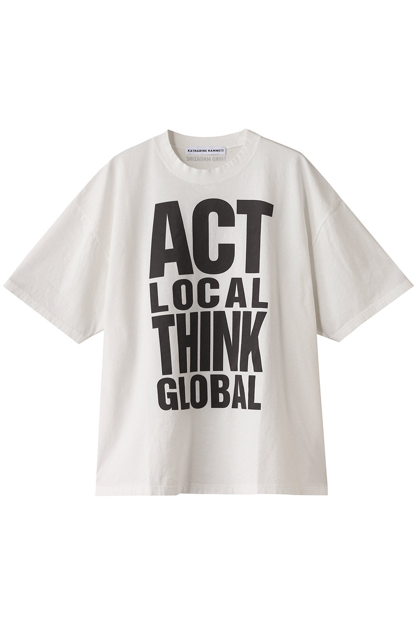 THIRD MAGAZINE 【KATHARINE HAMNETT x THIRD MAGAZINE】限定スローガンTシャツ (ホワイト, F) サードマガジン ELLE SHOP THIRD MAGAZINE 【KATHARINE HAMNETT x THIRD MAGAZINE】限定スローガンTシャツ (ホワイト, F) サードマガジン ELLE SHOP