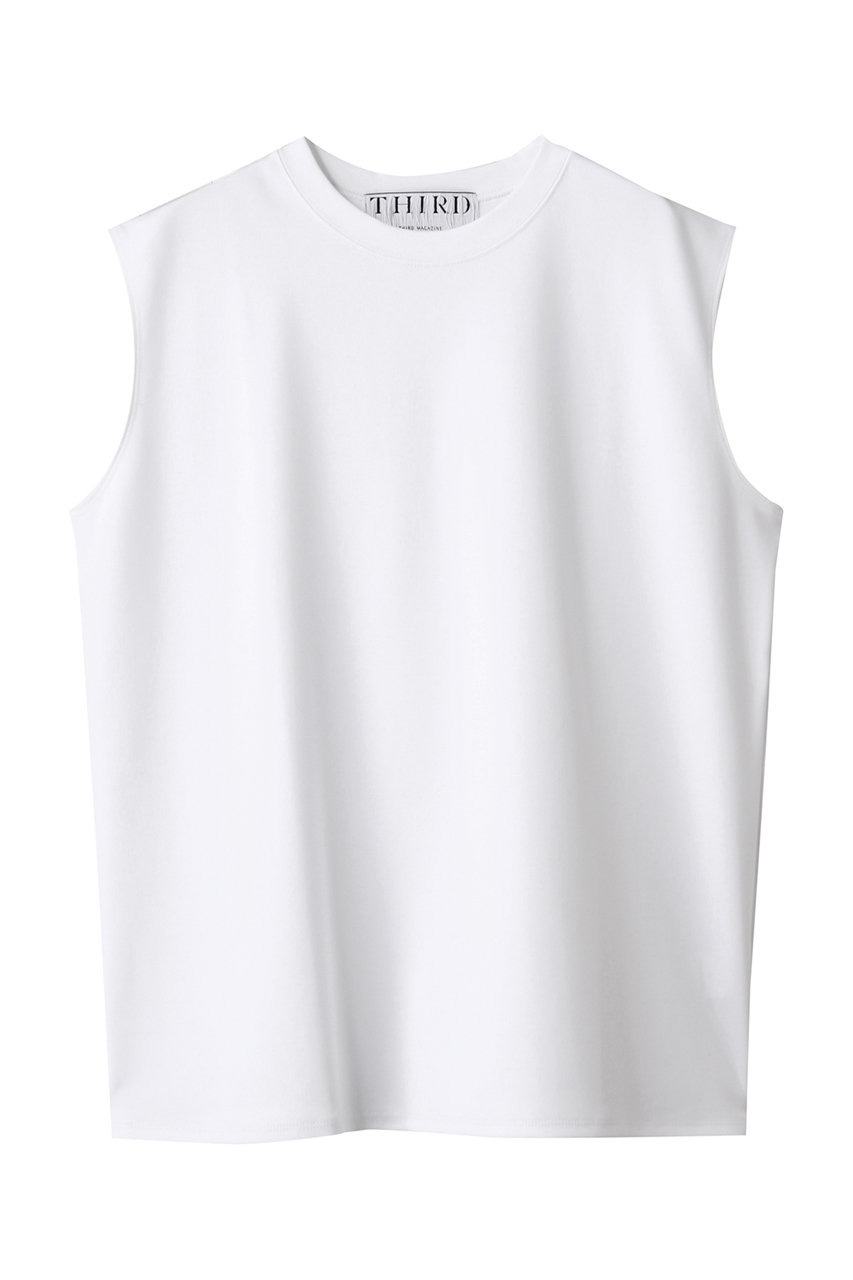 THIRD MAGAZINE スリーブレスTシャツ (ホワイト, F) サードマガジン ELLE SHOP THIRD MAGAZINE スリーブレスTシャツ (ホワイト, F) サードマガジン ELLE SHOP