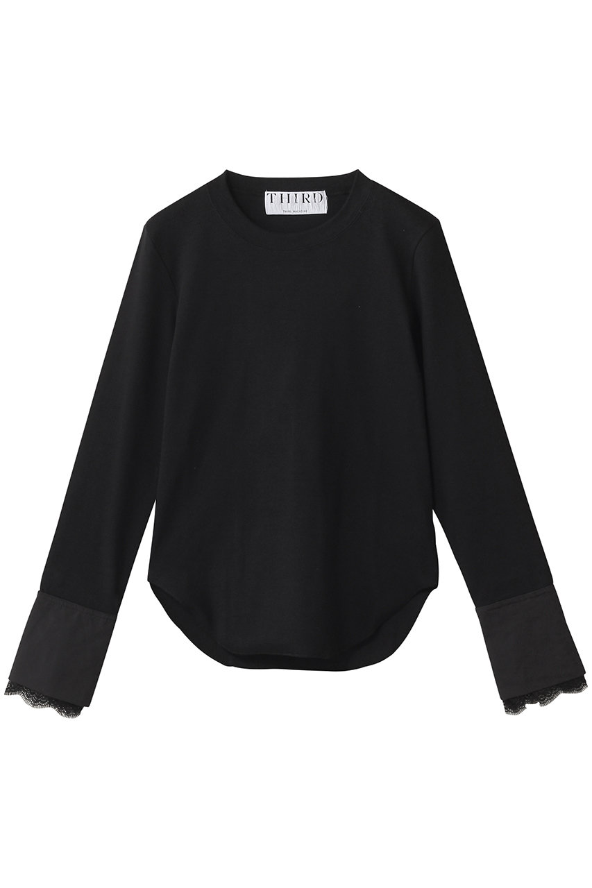 サードマガジン/THIRD MAGAZINEのレース袖カットソー(ブラック/A0853UTS007)