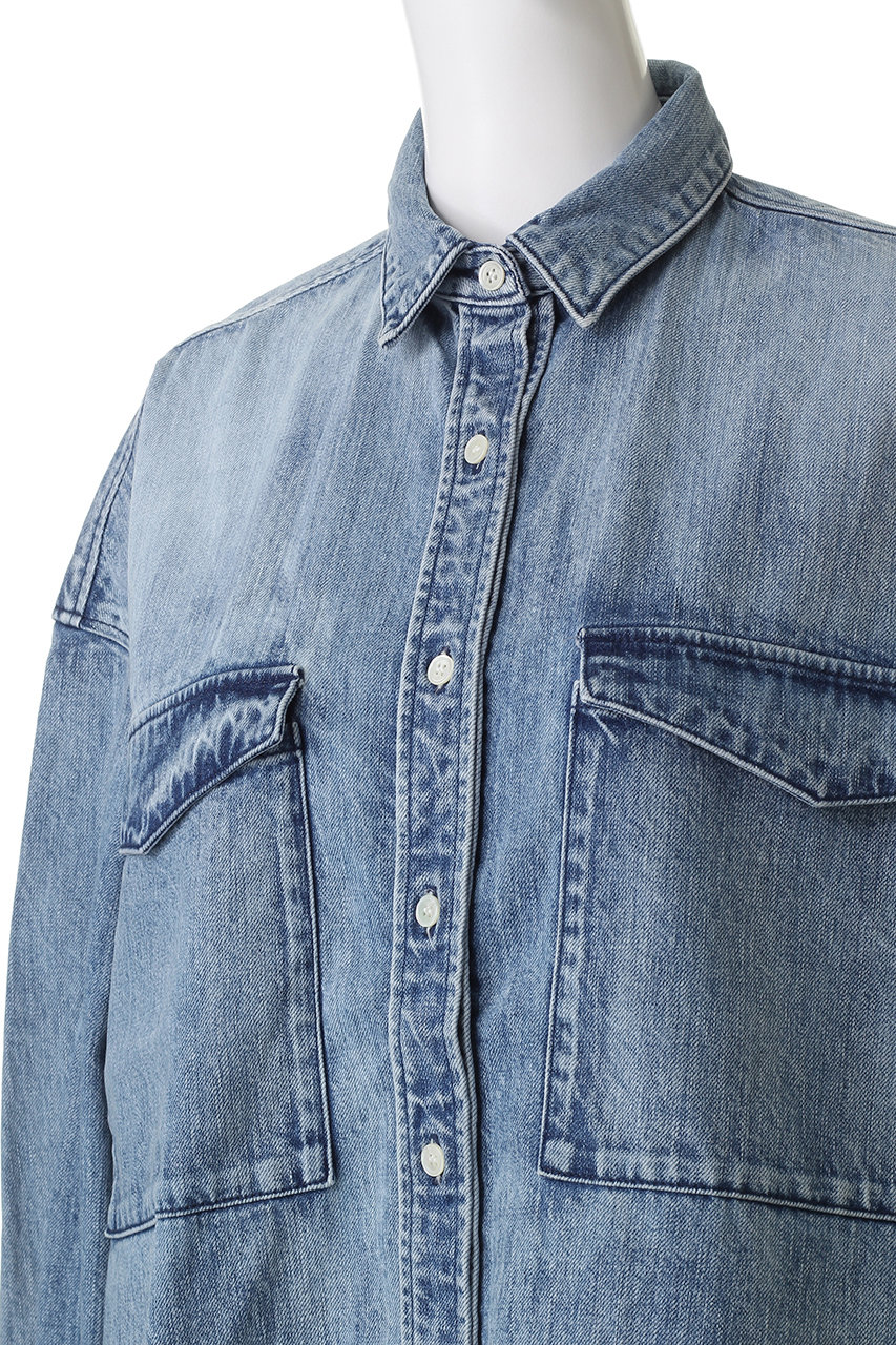 THIRD MAGAZINE(サードマガジン)｜デニム2WAYボクシーシャツ/ブリーチ