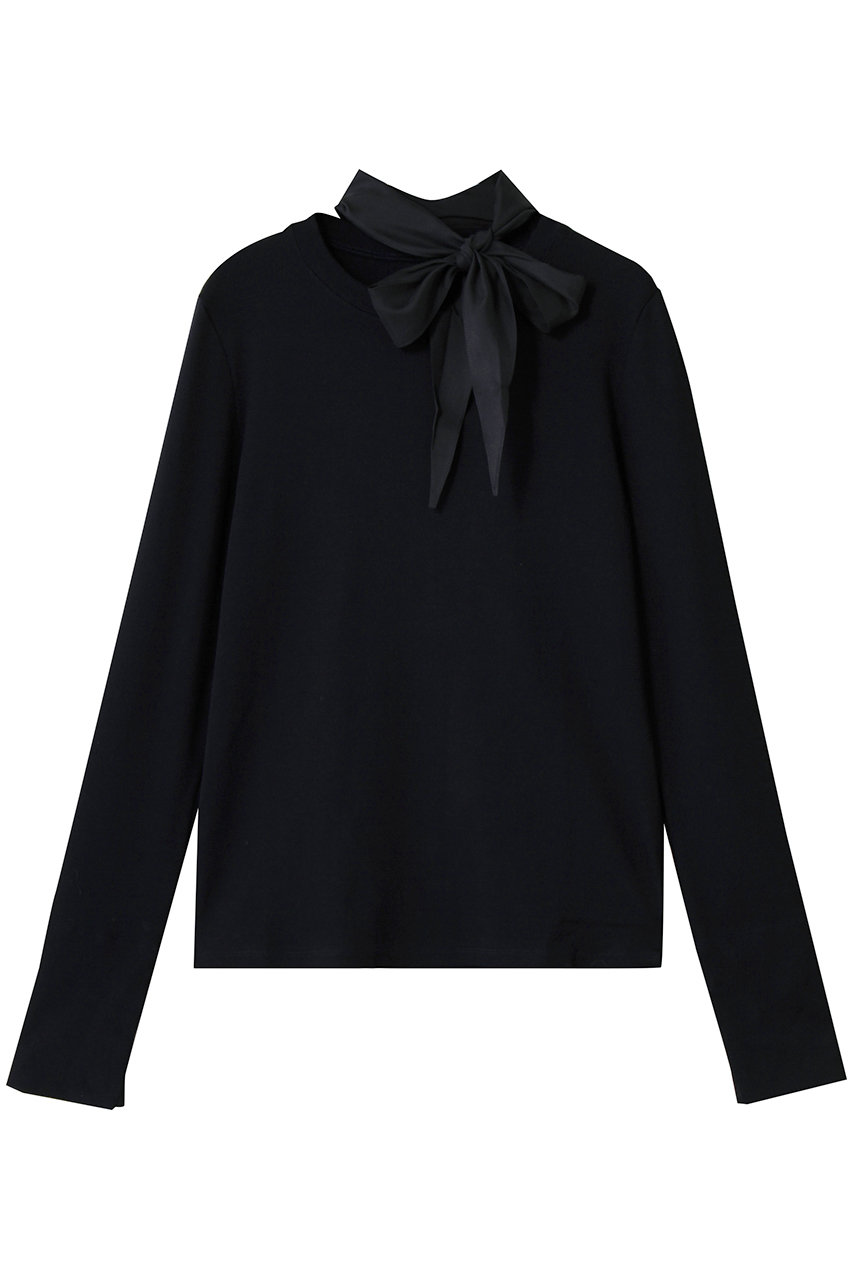 THIRD MAGAZINE タイ付きリブトップ (ネイビー, F) サードマガジン ELLE SHOP