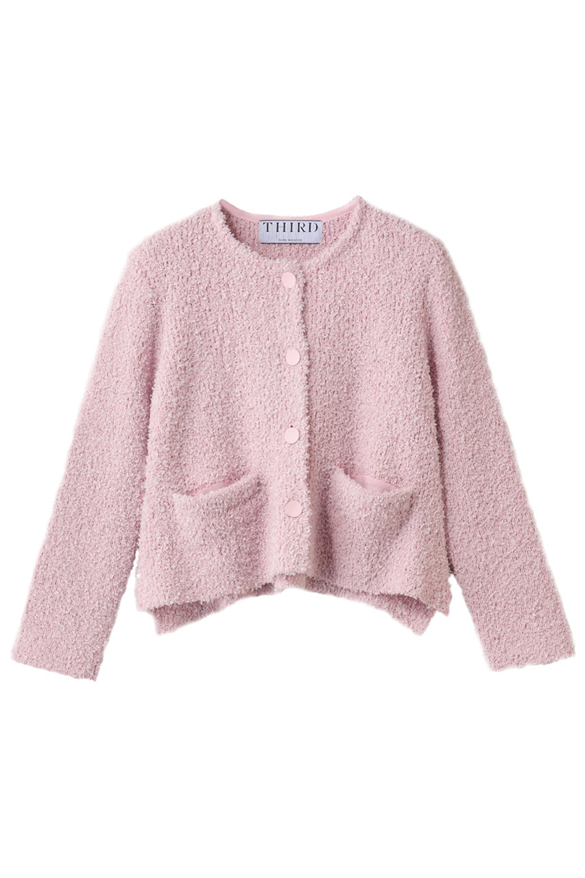 THIRD MAGAZINE ツイードニットカーディガン (ピンク, F) サードマガジン ELLE SHOP